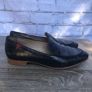 Marc Joseph Butler St Black Leather Loafers Brazil Faux Alligator Women's  7.5